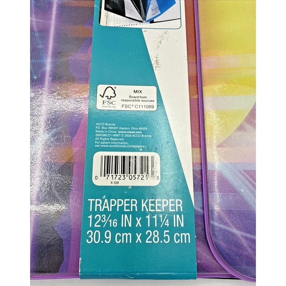 Mead Trapper Keeper Purple Sunset Binder Vintage Inspired 80s 90s Portfolio NEW